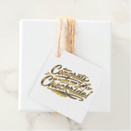 Grattis till din genomgångna checkflygning! gåvor etiketter