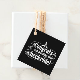 Grattis till din genomgångna checkflygning! gåvor etiketter