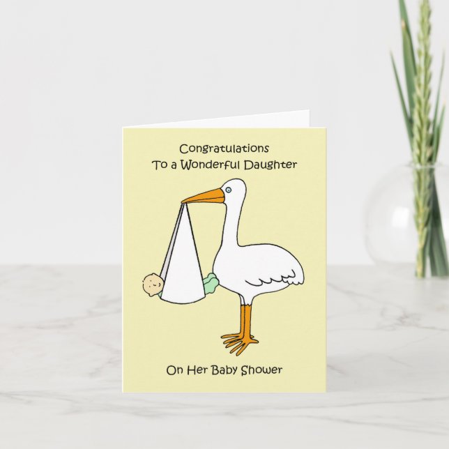 Grattis till dottern på baby shower kort (Framsida)