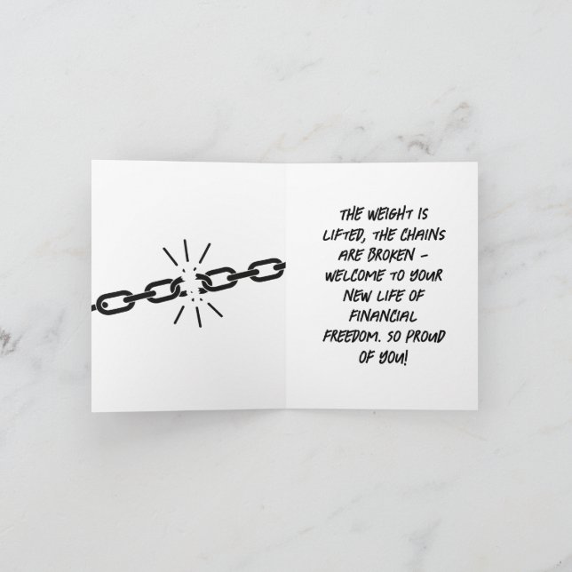 Grattis till en milstolpe för ekonomisk frihet kort (Inuti)