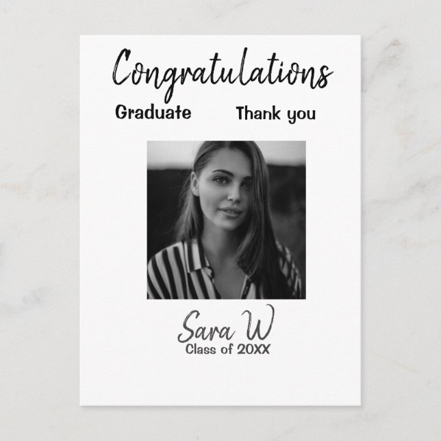 Grattis till examen år namn skola vykort (Framsida)