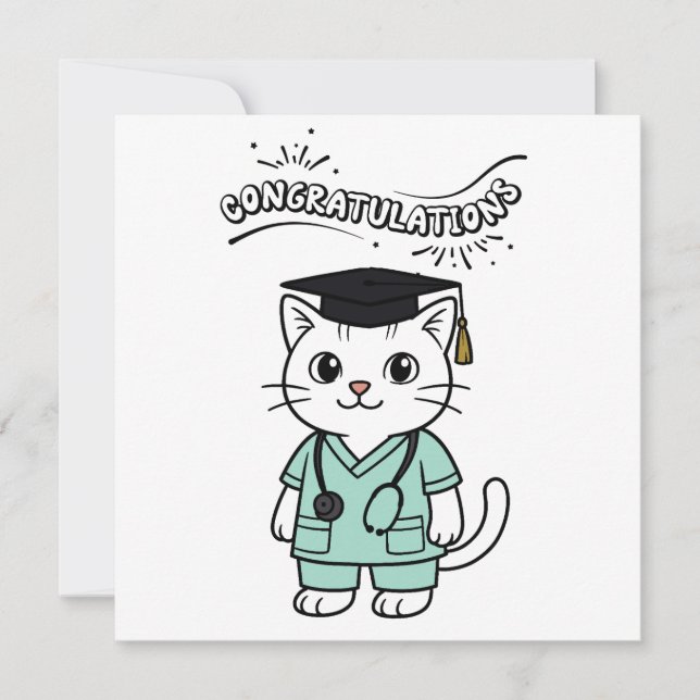 Grattis till examen, bästa veterinären  kort (Framsida)