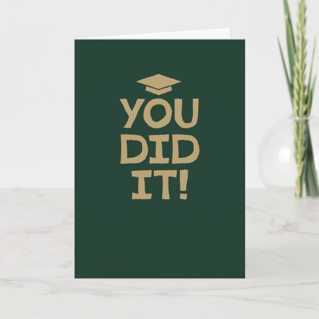Grattis till examen du klarade det grönt guld kort (Framsida)