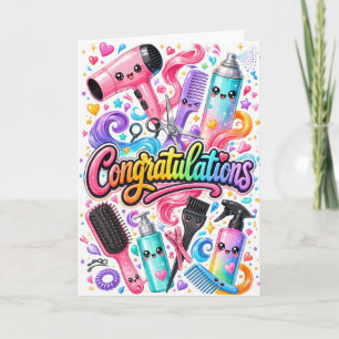 Grattis till examen för hårstylist kort