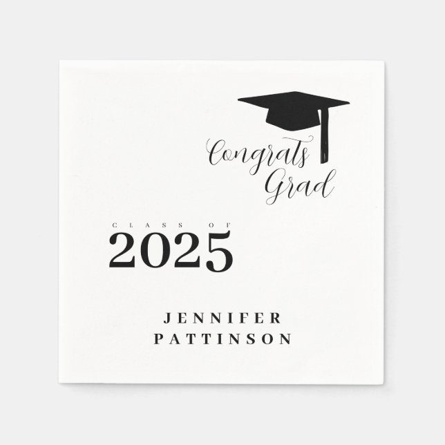 Grattis till examen Klass År Examen Pappersservett (Framsidan)