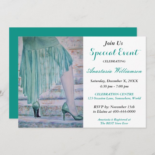 GRATTIS TILL FÖLJANDE PARTYEVENT INBJUDAN (Fram/baksida)