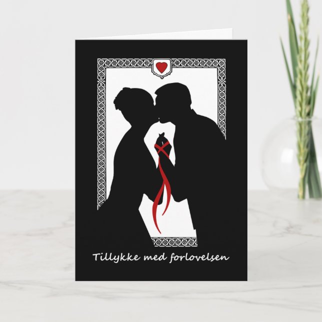 Grattis till förlovningen på danska kort (Framsida)