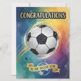 Grattis till fotbollsstjärnan kort