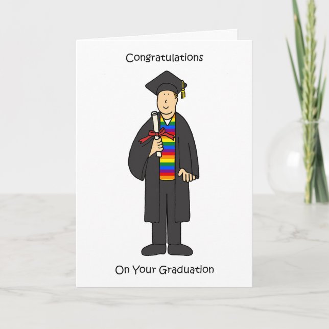 Grattis till homosexuell man på examen kort (Framsida)