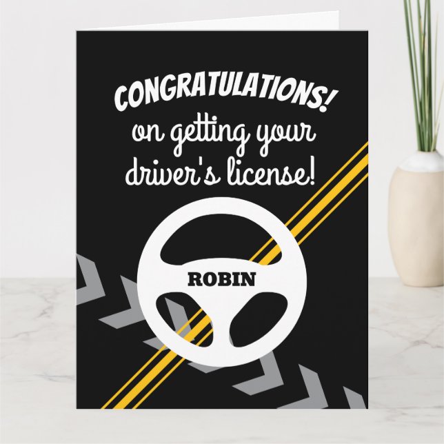 Grattis till körkortet kort (Framsida)