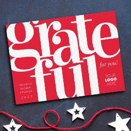Grattis till Modern Bright Red Business Helgdag Ca Julkort