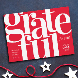 Grattis till Modern Bright Red Business Helgdag Ca Julkort