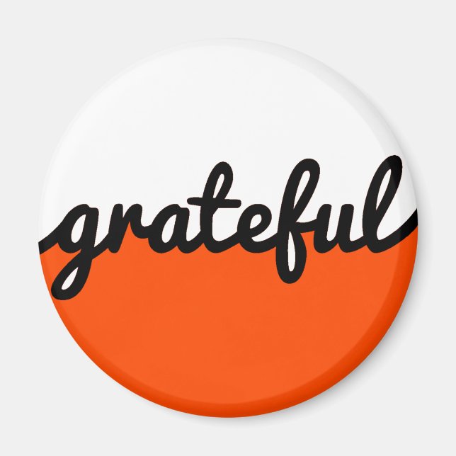 Grattis till Modern Orange Black and White Magnet (Framsidan)