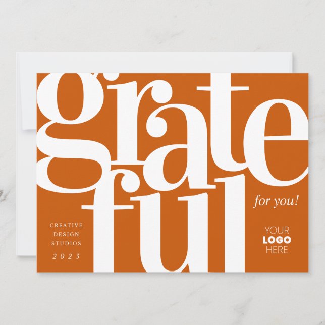 Grattis till Modern Orange Business Helgdag Card Julkort (Framsida)