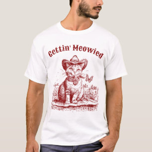 Grattis till möhippan Cowgirl Cowboy Katt T Shirt