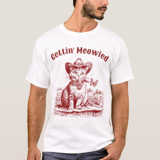 Grattis till möhippan Cowgirl Cowboy Katt  T Shirt