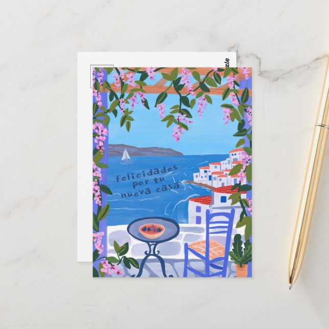 Grattis till Nya Hemmet Sea Views Art Vykort (Fram/Back In Situ)