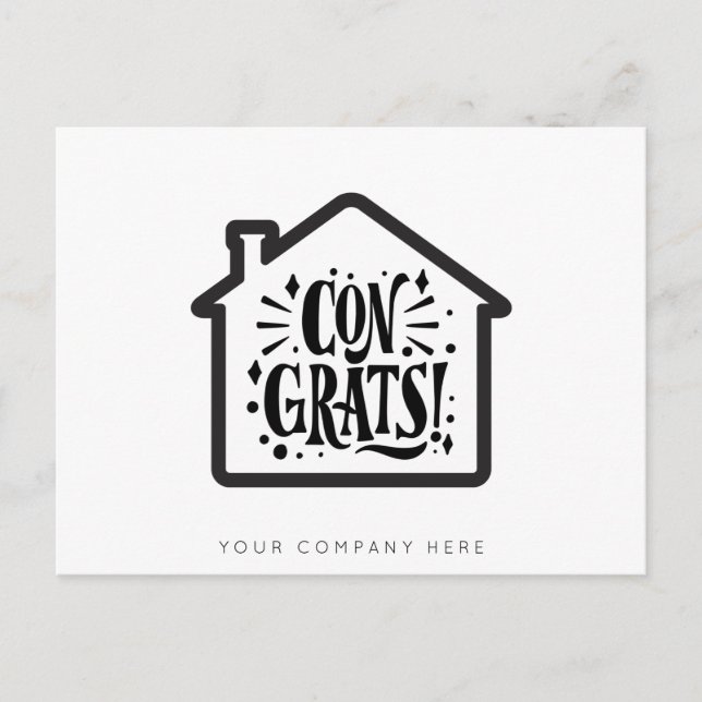 Grattis till nya husägare Fastighet Vykort (Framsida)