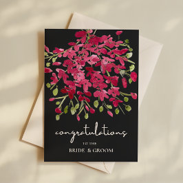 Grattis till nygifta akvarell blommor kort
