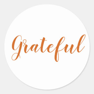 Grattis till orange spice modern thanksgiving för runt klistermärke