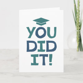 Grattis till studenten du klarade det teal marinbl kort