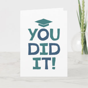Grattis till studenten du klarade det teal marinbl kort