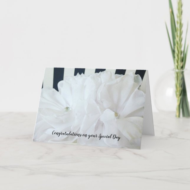 Grattis till svart vita bröllopet kort (Framsida)