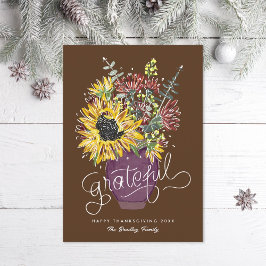 Grattis till Thanksgiving Bouquet Photo Julkort