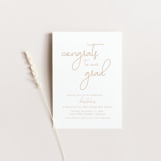 Grattis till vår examen Anpassad festinbjudan Inbjudningar (Skapare uppladdad)