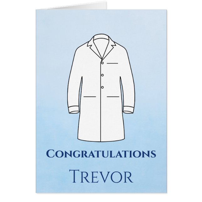 Grattis till vit mantel-ceremoni doktor hälsningskort (Framsidan)