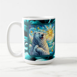 Grattis till Whimsique-Polar Bear Faux-lagat glas Kaffemugg