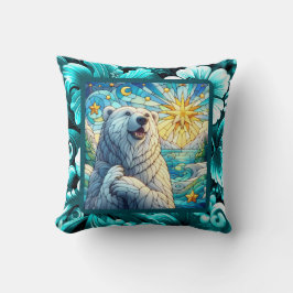 Grattis till Whimsique-Polar Bear Faux-lagat glas Kudde