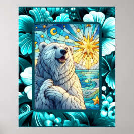 Grattis till Whimsique-Polar Bear Faux-lagat glas Poster