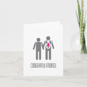 Grattis - två pappor och en dotter kort