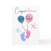Grattis Tvilling Pojke och Flicka Söt Baby Shower