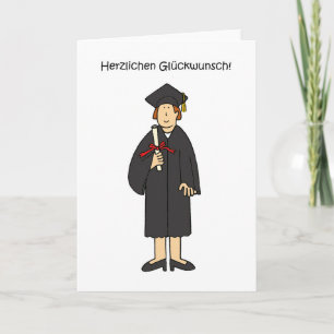 Grattis Tyska Studenten för henne Kort