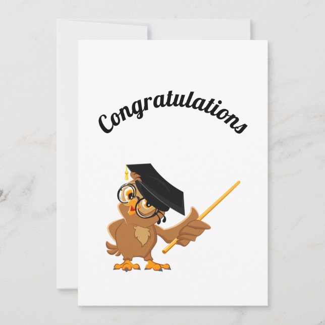 Grattis uggla studenten meddelande (Framsida)