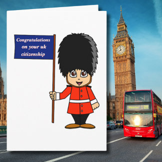Grattis UK Citizenship Britain Flagga Kort