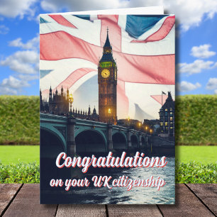 Grattis UK Citizenship Britain Flagga Kort