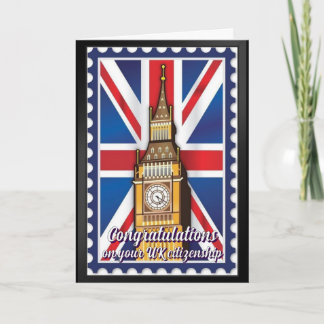 Grattis UK Citizenship Britain Flagga Kort