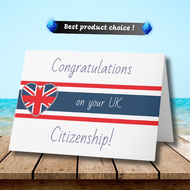 Grattis UK Citizenship British Flagga Kort (Skapare uppladdad)