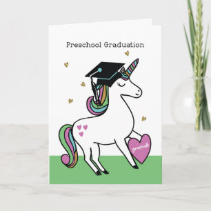 Grattis Unicorn i Preschool Studenten Kort