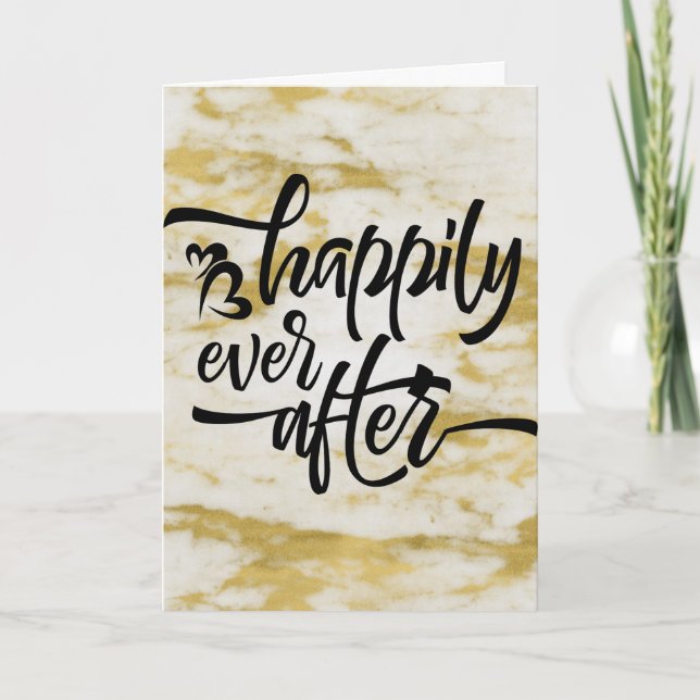 Grattis vid Förlovningen Giftermål Guld vid Bröllo Kort (Framsida)