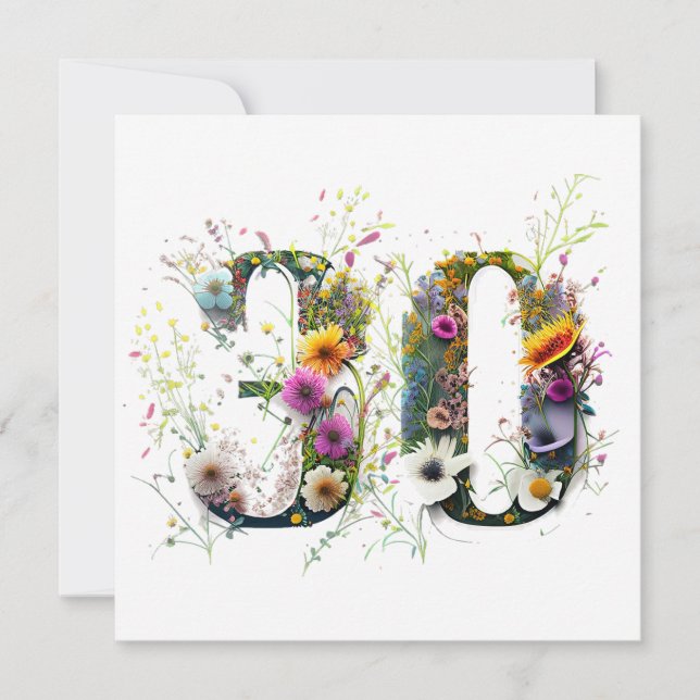 Grattis vildblommor 30-årsdag Lycka till på födels (Framsida)