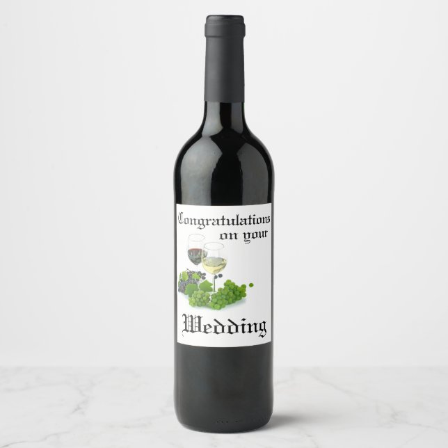 Grattis Vin Vinflaska Etikett (Framsida)