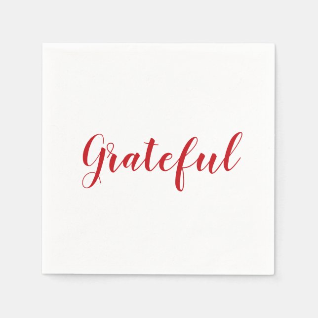 Grattis, vit skript, söt thanksgiving papper pappersservett (Framsidan)