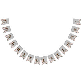 Grattis Watercolor Rosa ros Ballerina Vimplar