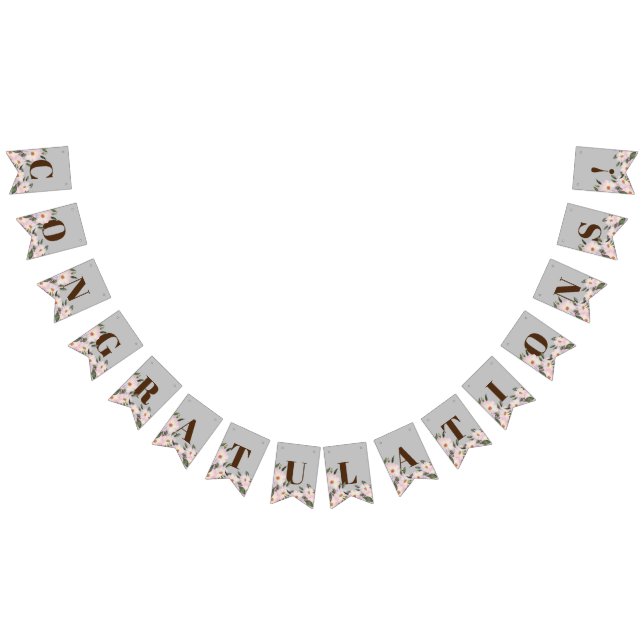 Grattis Watercolor Rosa ros Ballerina Vimplar (Alla)