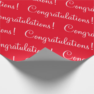 Grattis White Script Red Studenten Presentpapper
