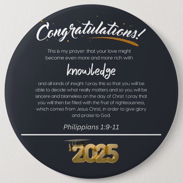 Grattisar 2025 Filippinerna 1:9-11 kristna Knapp (Framsida)